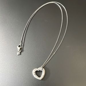 David Yurman Pave Diamond Heart Necklace
